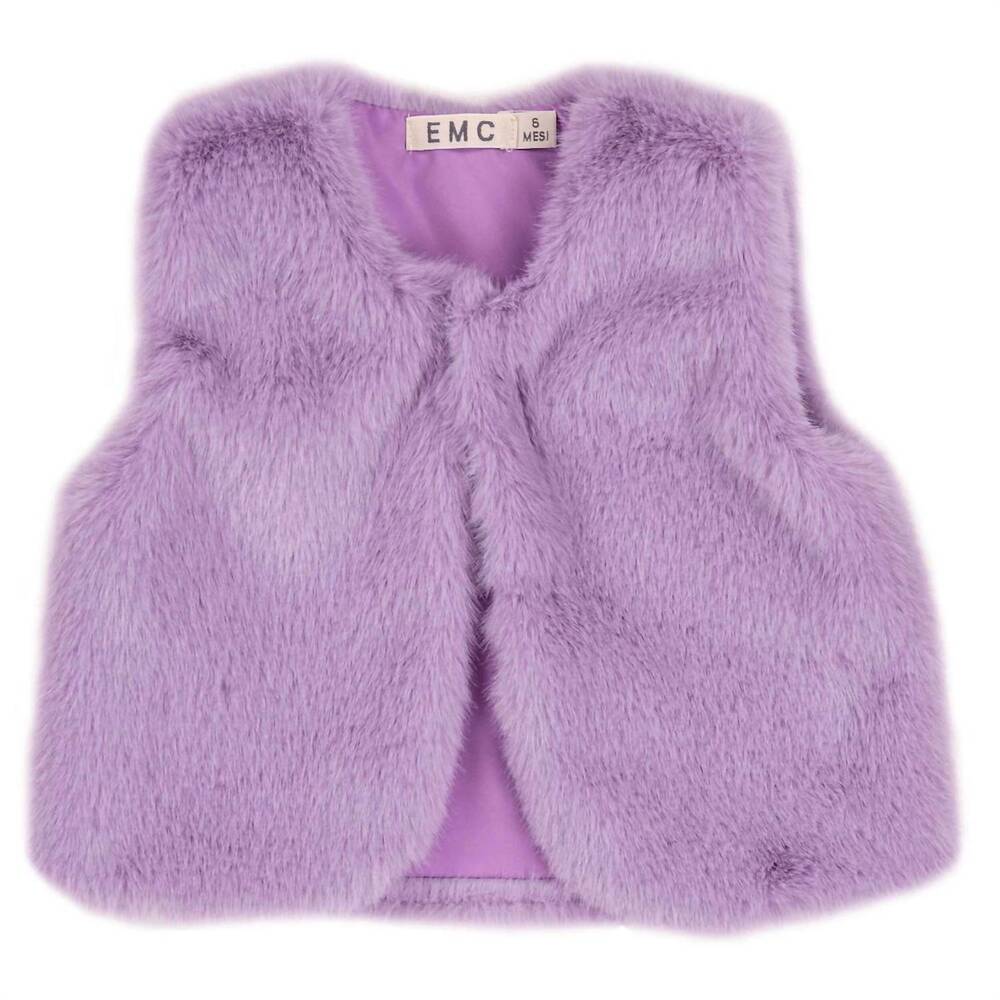 NEW EMC kid's fur vest in lavender